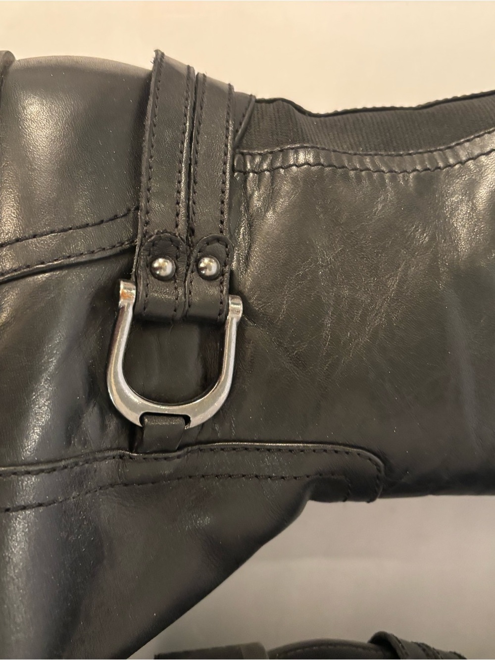 Audrey Brooks Black Tall Leather Riding Boots size 8 - Picture 6 of 10